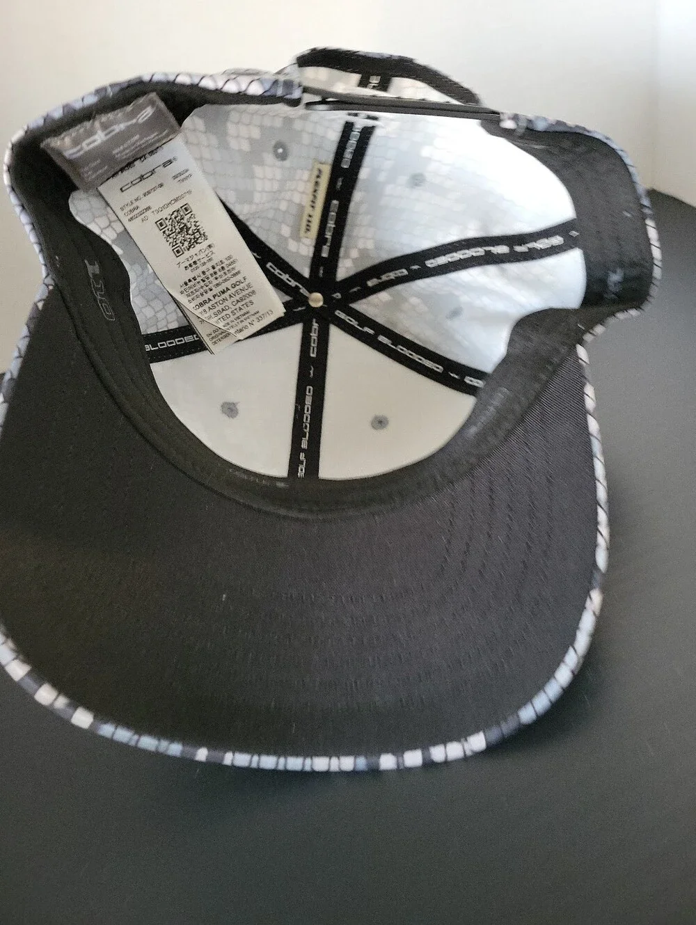 King Cobra Tour Tech Golf Hat (Cap) - Snakeskin Camo Grey & White Print